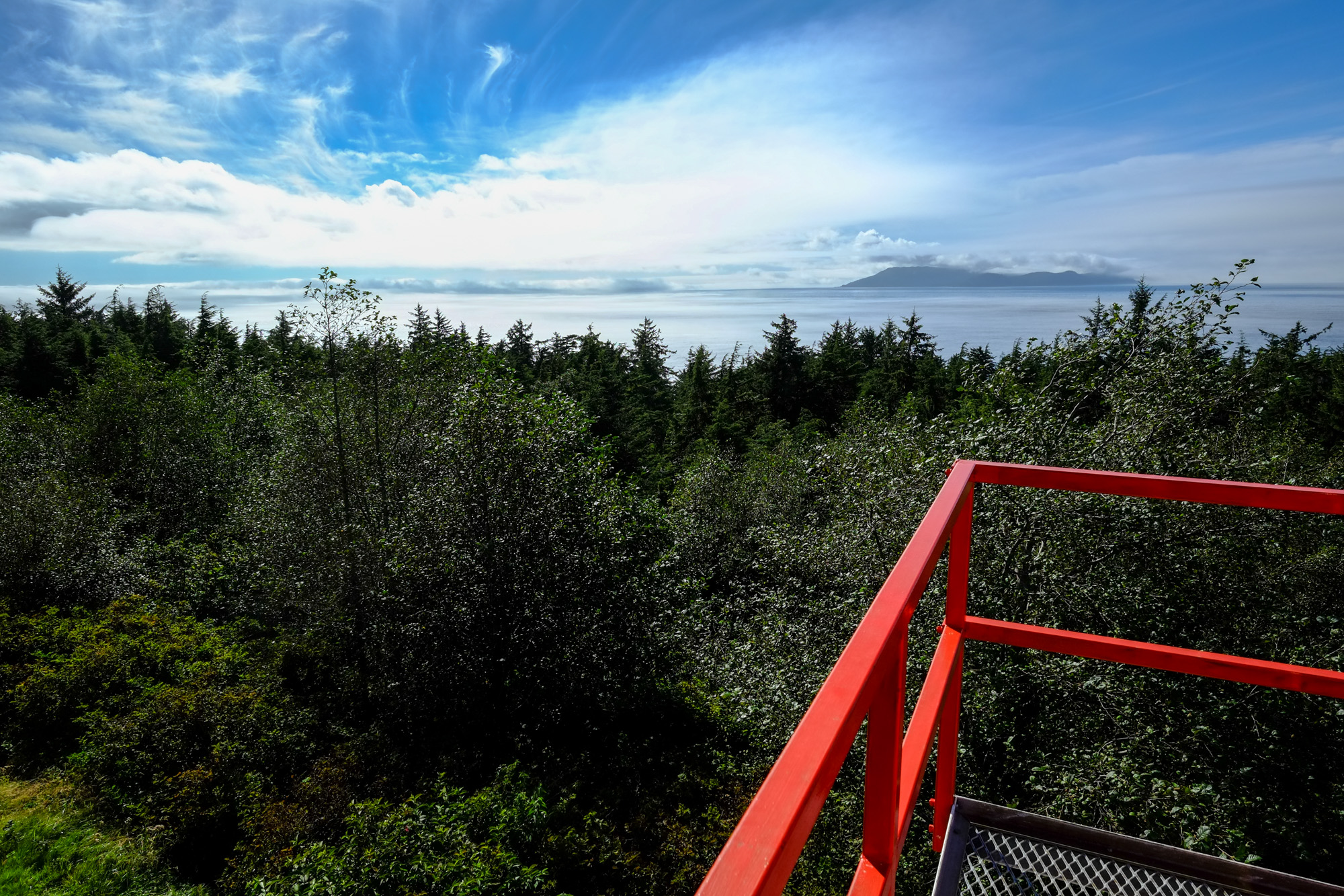 View from a lighthouse towards the Pacific
